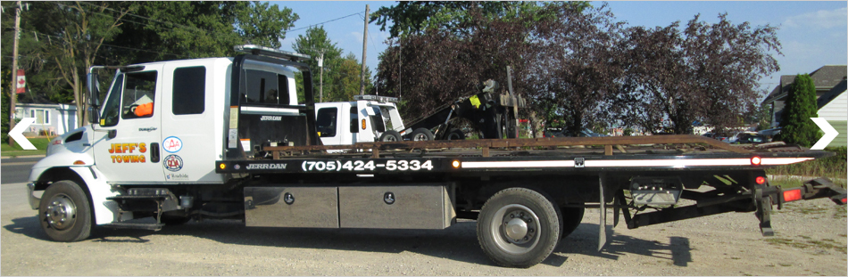 Jeff’s towing truck in Angus–Borden