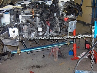 Auto body repair in progress