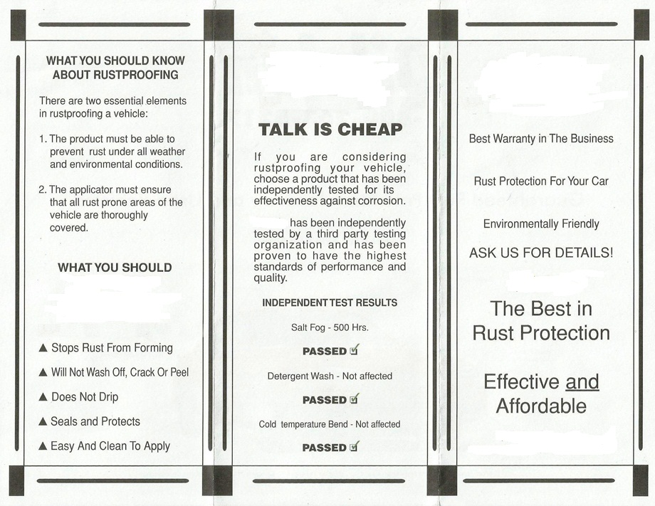 Oil Skin Rustproofing System